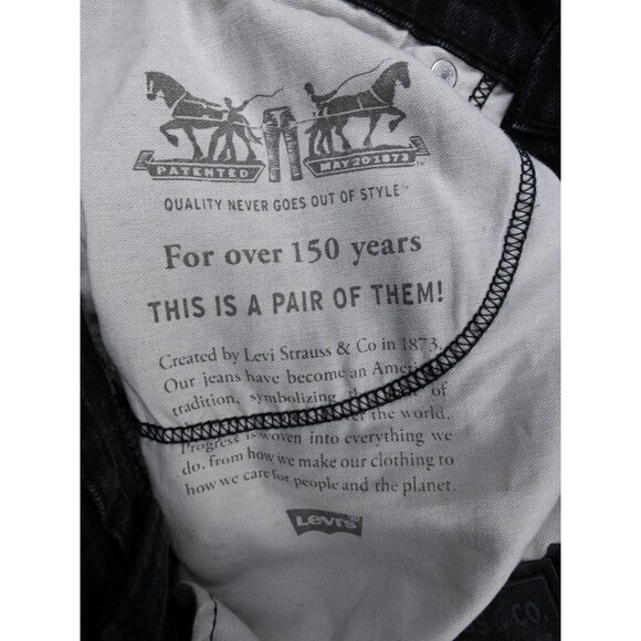 Levis 502 Jeans Mens 32x32 Actual 33x31 Black Tapered Fit Stretch Denim Preppy - Picture 5 of 15